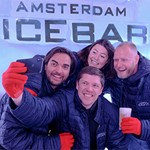 Drinks inside the actual ice bar